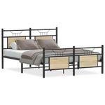 Casa si Gradina - Mobilier - Paturi si accesorii - Paturi - Cadru pat fara saltea stejar sonoma 140x200 cm lemn prelucrat - Infinity.ro