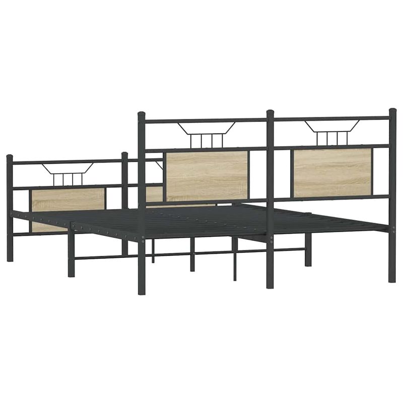 Casa si Gradina - Mobilier - Paturi si accesorii - Paturi - Cadru pat fara saltea stejar sonoma 140x200 cm lemn prelucrat - Infinity.ro