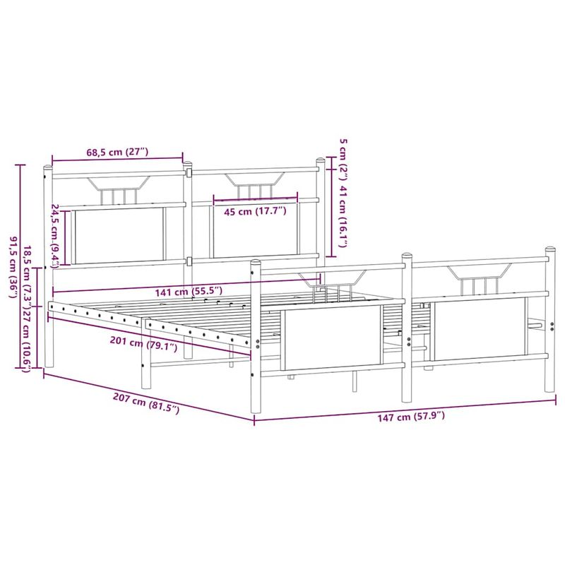 Casa si Gradina - Mobilier - Paturi si accesorii - Paturi - Cadru pat fara saltea stejar sonoma 140x200 cm lemn prelucrat - Infinity.ro