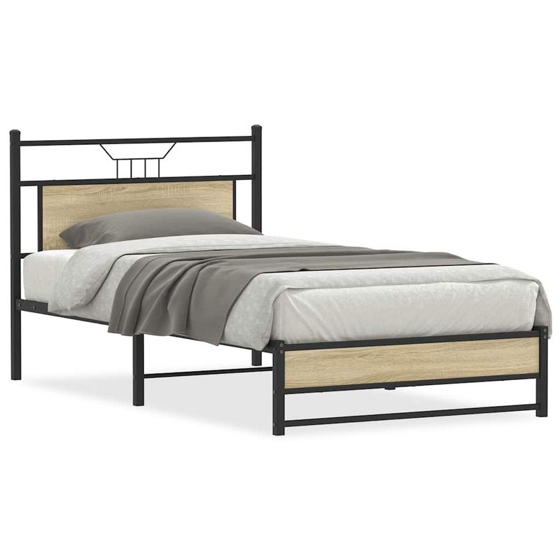 Casa si Gradina - Mobilier - Paturi si accesorii - Paturi - Cadru pat fara saltea, stejar sonoma 100x190 cm lemn prelucrat - Infinity.ro