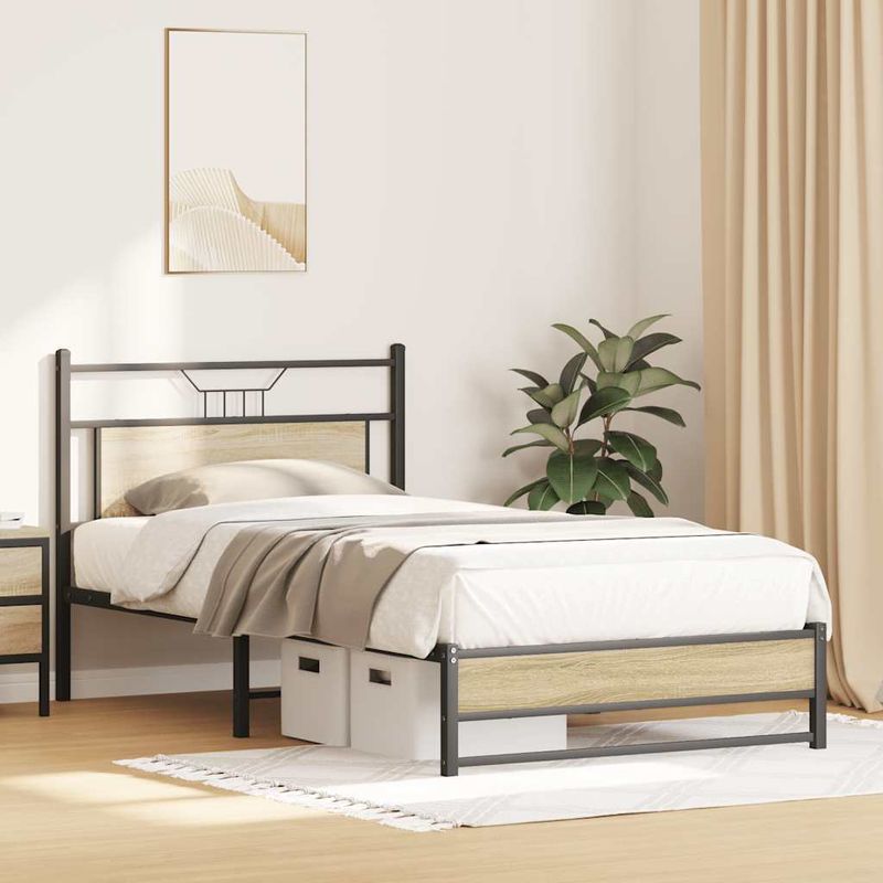 Casa si Gradina - Mobilier - Paturi si accesorii - Paturi - Cadru pat fara saltea, stejar sonoma 100x190 cm lemn prelucrat - Infinity.ro