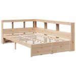 Casa si Gradina - Mobilier - Paturi si accesorii - Paturi - Pat cu biblioteca fara saltea, 120x200 cm, lemn masiv de pin - Infinity.ro