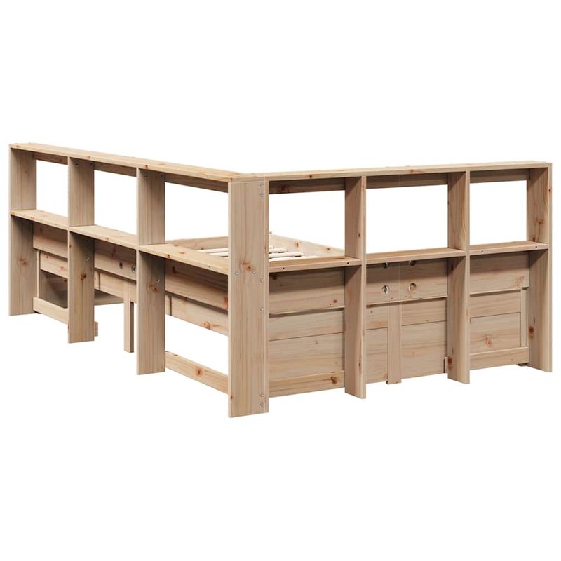 Casa si Gradina - Mobilier - Paturi si accesorii - Paturi - Pat cu biblioteca fara saltea, 120x200 cm, lemn masiv de pin - Infinity.ro