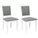 Casa si Gradina - Mobilier - Scaune si fotolii - Scaune - Scaune de sufragerie cu perne 2 buc cauciuc din lemn masiv alb - Infinity.ro