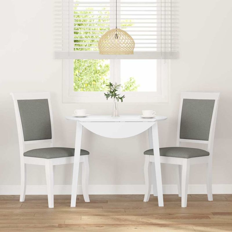 Casa si Gradina - Mobilier - Scaune si fotolii - Scaune - Scaune de sufragerie cu perne 2 buc cauciuc din lemn masiv alb - Infinity.ro