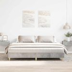 Casa si Gradina - Mobilier - Paturi si accesorii - Paturi - Cadru de pat fara saltea Gri beton 200x200 cm Lemn prelucrat - Infinity.ro