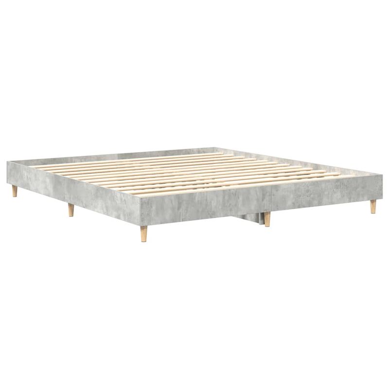 Casa si Gradina - Mobilier - Paturi si accesorii - Paturi - Cadru de pat fara saltea Gri beton 200x200 cm Lemn prelucrat - Infinity.ro