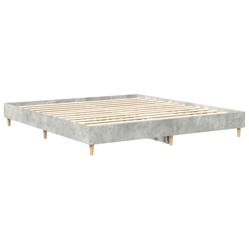 Casa si Gradina - Mobilier - Paturi si accesorii - Paturi - Cadru de pat fara saltea Gri beton 200x200 cm Lemn prelucrat - Infinity.ro