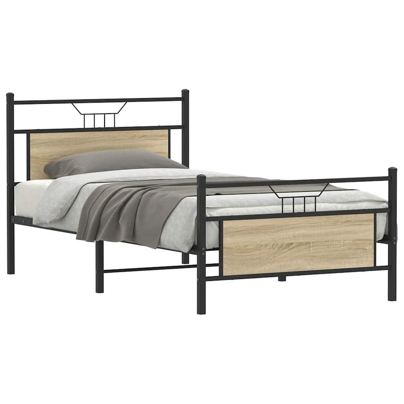 Casa si Gradina - Mobilier - Paturi si accesorii - Paturi - Cadru pat fara saltea stejar sonoma 100x200 cm lemn prelucrat - Infinity.ro
