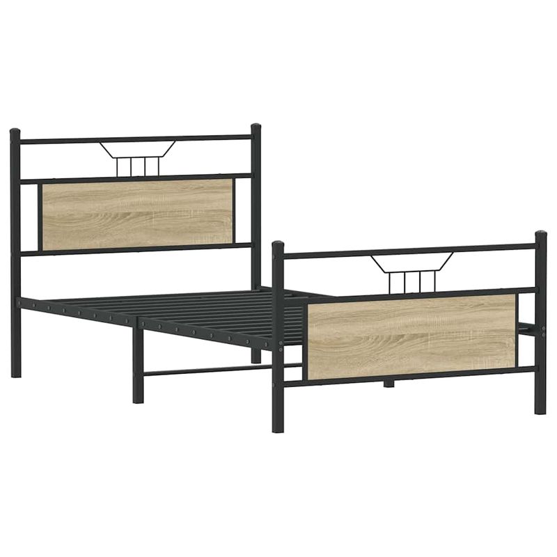 Casa si Gradina - Mobilier - Paturi si accesorii - Paturi - Cadru pat fara saltea stejar sonoma 100x200 cm lemn prelucrat - Infinity.ro