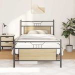 Casa si Gradina - Mobilier - Paturi si accesorii - Paturi - Cadru pat fara saltea stejar sonoma 100x200 cm lemn prelucrat - Infinity.ro