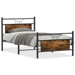 Casa si Gradina - Mobilier - Paturi si accesorii - Paturi - Cadru pat fara saltea, stejar fumuriu 100x190 cm lemn prelucrat - Infinity.ro