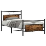 Casa si Gradina - Mobilier - Paturi si accesorii - Paturi - Cadru pat fara saltea, stejar fumuriu 100x190 cm lemn prelucrat - Infinity.ro