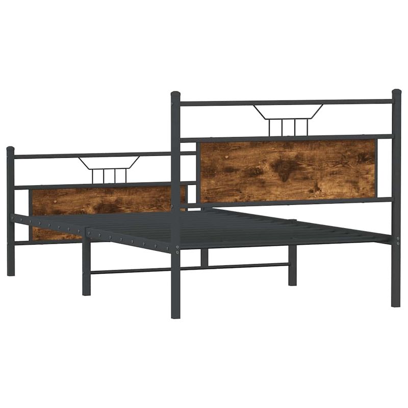 Casa si Gradina - Mobilier - Paturi si accesorii - Paturi - Cadru pat fara saltea, stejar fumuriu 100x190 cm lemn prelucrat - Infinity.ro