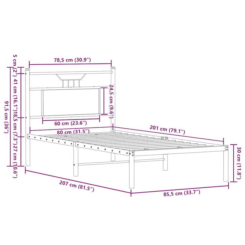 Casa si Gradina - Mobilier - Paturi si accesorii - Paturi - Cadru pat fara saltea, stejar sonoma 80x200 cm lemn prelucrat - Infinity.ro