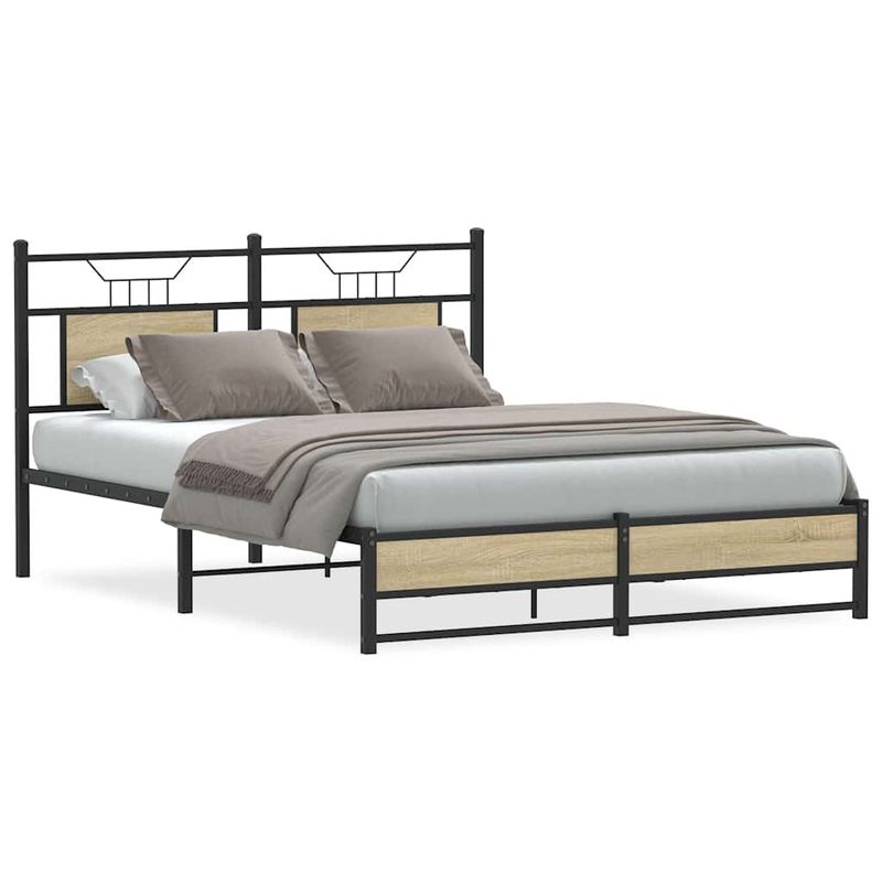 Casa si Gradina - Mobilier - Paturi si accesorii - Paturi - Cadru pat fara saltea, stejar sonoma 137x190 cm lemn prelucrat - Infinity.ro