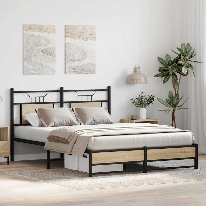 Casa si Gradina - Mobilier - Paturi si accesorii - Paturi - Cadru pat fara saltea, stejar sonoma 137x190 cm lemn prelucrat - Infinity.ro