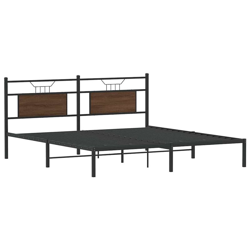 Casa si Gradina - Mobilier - Paturi si accesorii - Paturi - Cadru de pat fara saltea Stejar maro 183x203 cm Lemn prelucrat, model cu tăblie - Infinity.ro