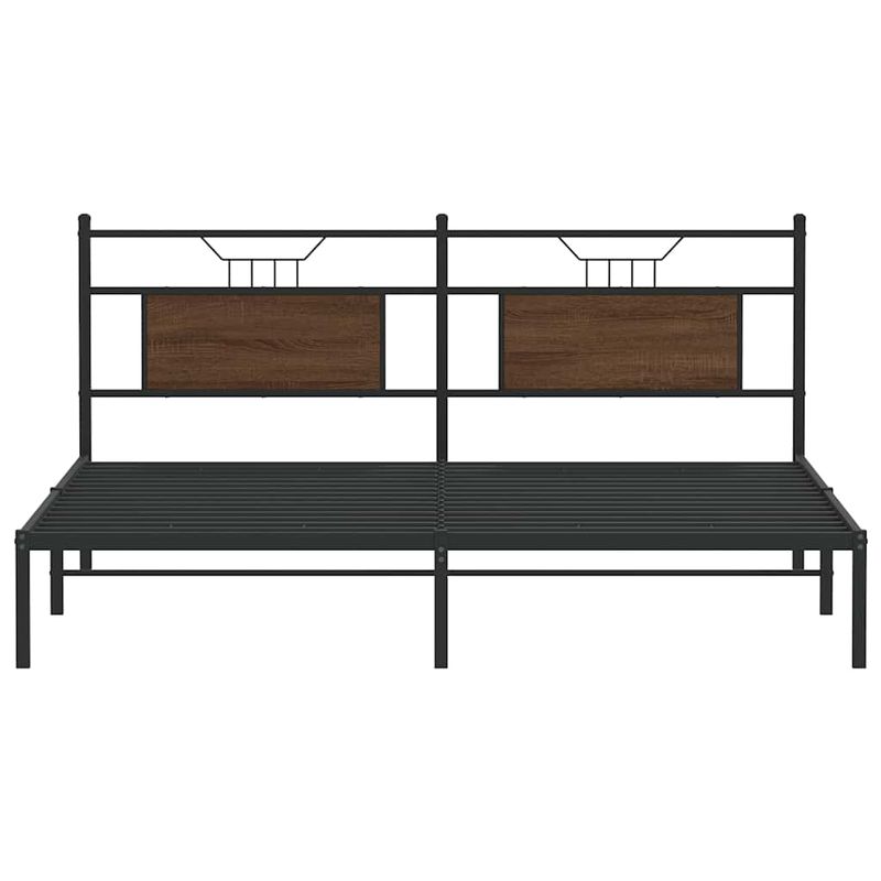 Casa si Gradina - Mobilier - Paturi si accesorii - Paturi - Cadru de pat fara saltea Stejar maro 183x203 cm Lemn prelucrat, model cu tăblie - Infinity.ro
