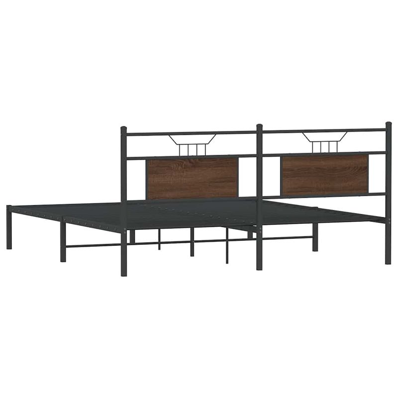 Casa si Gradina - Mobilier - Paturi si accesorii - Paturi - Cadru de pat fara saltea Stejar maro 183x203 cm Lemn prelucrat, model cu tăblie - Infinity.ro
