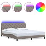 Casa si Gradina - Mobilier - Paturi si accesorii - Paturi - Cadru de pat cu LED fara saltea Taupe 180x200 cm Material - Infinity.ro