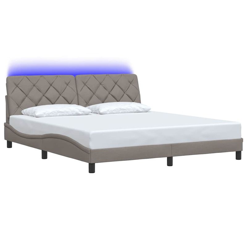 Casa si Gradina - Mobilier - Paturi si accesorii - Paturi - Cadru de pat cu LED fara saltea Taupe 180x200 cm Material - Infinity.ro