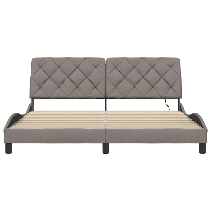 Casa si Gradina - Mobilier - Paturi si accesorii - Paturi - Cadru de pat cu LED fara saltea Taupe 180x200 cm Material - Infinity.ro