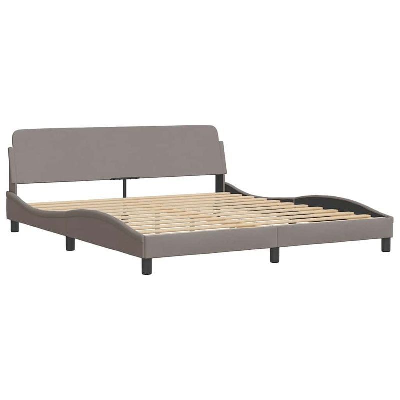 Casa si Gradina - Mobilier - Paturi si accesorii - Paturi - Cadru de pat cu LED fara saltea Taupe 180x200 cm Material - Infinity.ro