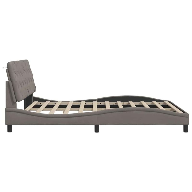 Casa si Gradina - Mobilier - Paturi si accesorii - Paturi - Cadru de pat cu LED fara saltea Taupe 180x200 cm Material - Infinity.ro