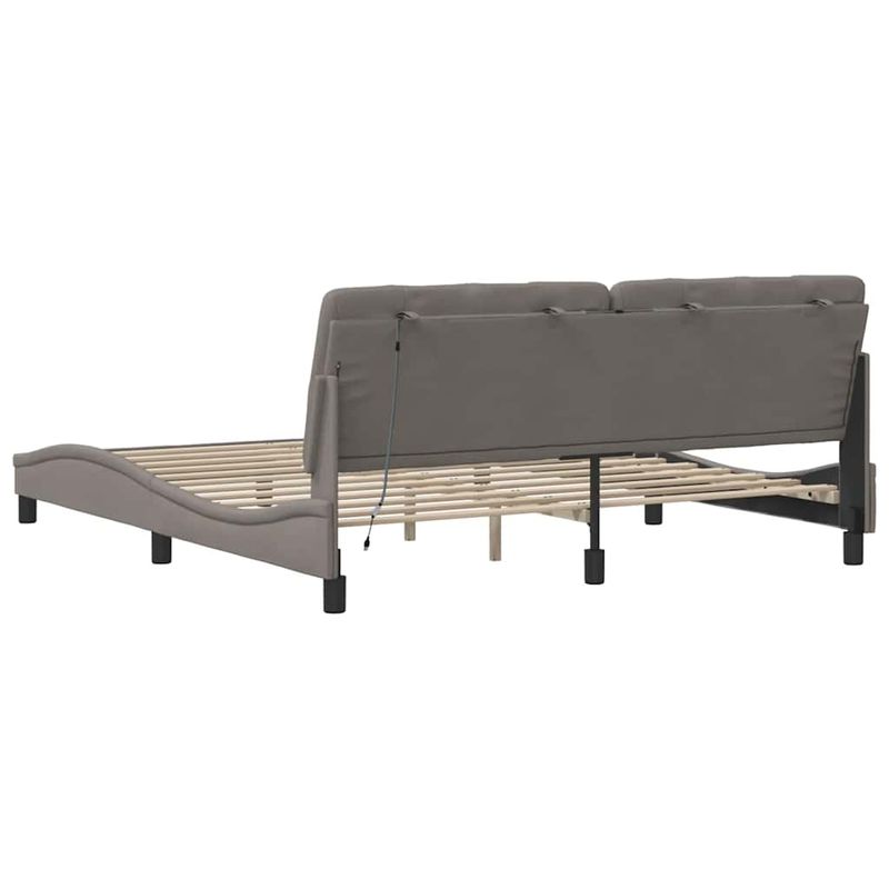 Casa si Gradina - Mobilier - Paturi si accesorii - Paturi - Cadru de pat cu LED fara saltea Taupe 180x200 cm Material - Infinity.ro