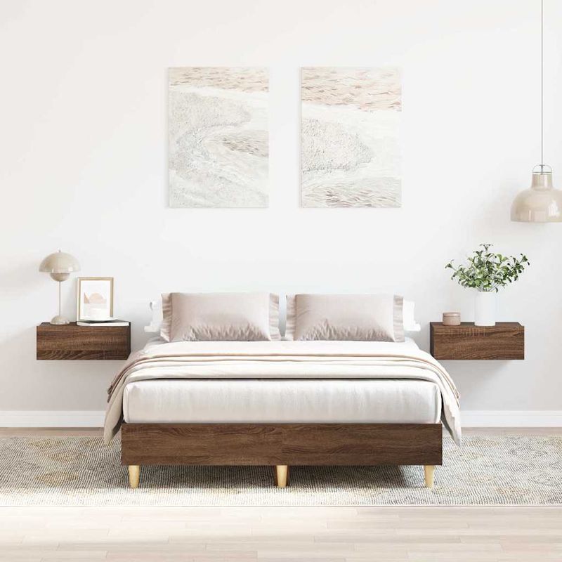 Casa si Gradina - Mobilier - Paturi si accesorii - Paturi - Cadru pat fara saltea Stejar maro 120x190 cm Lemn prelucrat - Infinity.ro