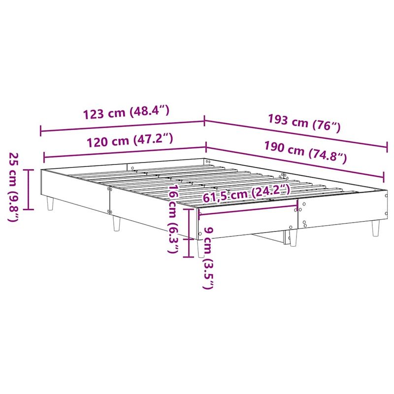 Casa si Gradina - Mobilier - Paturi si accesorii - Paturi - Cadru pat fara saltea Stejar maro 120x190 cm Lemn prelucrat - Infinity.ro