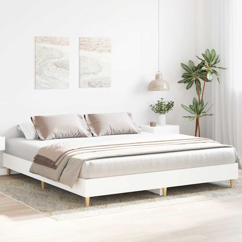 Casa si Gradina - Mobilier - Paturi si accesorii - Paturi - Cadru de pat fara saltea, alb, 180x200 cm, lemn de prelucrare - Infinity.ro