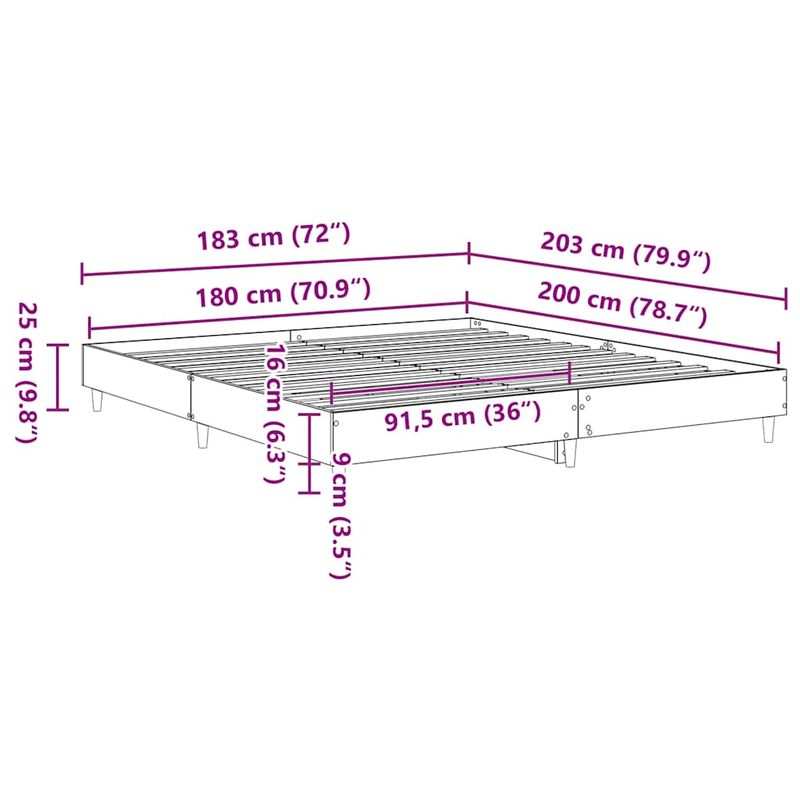 Casa si Gradina - Mobilier - Paturi si accesorii - Paturi - Cadru de pat fara saltea, alb, 180x200 cm, lemn de prelucrare - Infinity.ro