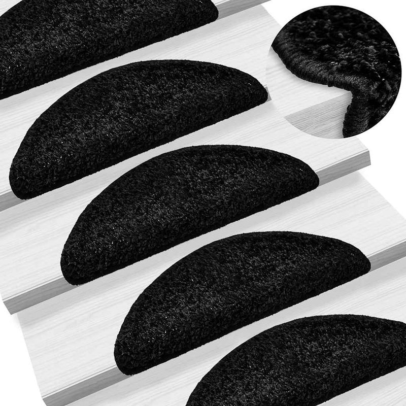 Casa si Gradina - Textile si covoare - Covoare - Covoare casa - Covorase scara 30 buc Negru 56x17x3 cm - Infinity.ro