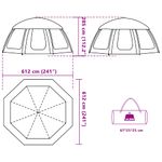 Sport si Outdoor - Camping - Corturi camping - Cort piscina cu pereti detasabili cu acoperis și plasa Verde mare, mărime 612x612 cm - Infinity.ro