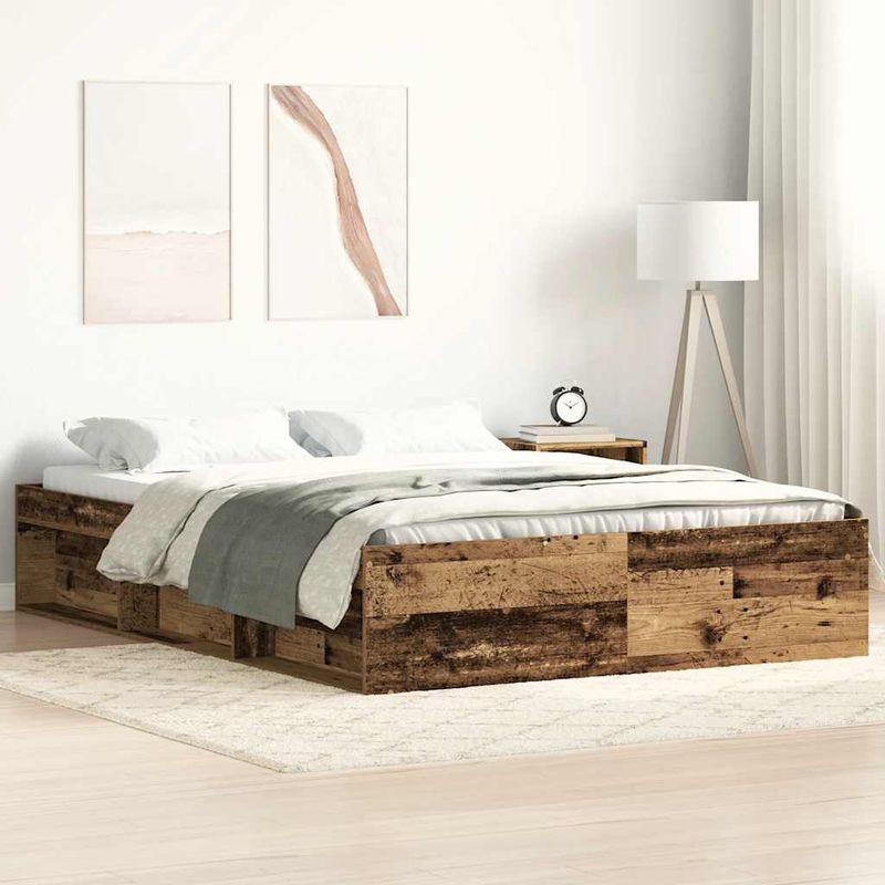 Casa si Gradina - Mobilier - Paturi si accesorii - Paturi - Cadru de pat fara saltea Lemn vechi 160x200cm Lemn prelucrat - Infinity.ro