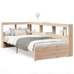 Casa si Gradina - Mobilier - Paturi si accesorii - Paturi - Pat cu biblioteca fara saltea, 75x190 cm, lemn masiv de pin - Infinity.ro
