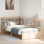 Casa si Gradina - Mobilier - Paturi si accesorii - Paturi - Pat cu biblioteca fara saltea, 75x190 cm, lemn masiv de pin - Infinity.ro