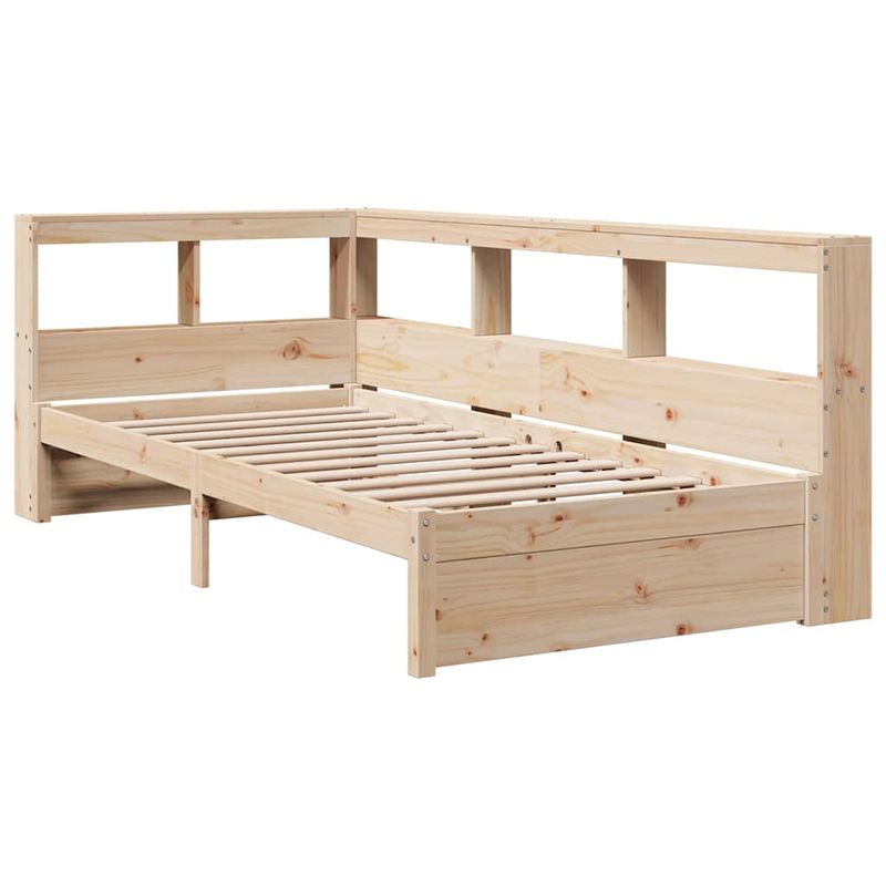 Casa si Gradina - Mobilier - Paturi si accesorii - Paturi - Pat cu biblioteca fara saltea, 75x190 cm, lemn masiv de pin - Infinity.ro