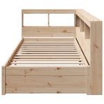 Casa si Gradina - Mobilier - Paturi si accesorii - Paturi - Pat cu biblioteca fara saltea, 75x190 cm, lemn masiv de pin - Infinity.ro