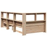 Casa si Gradina - Mobilier - Paturi si accesorii - Paturi - Pat cu biblioteca fara saltea, 75x190 cm, lemn masiv de pin - Infinity.ro