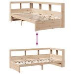 Casa si Gradina - Mobilier - Paturi si accesorii - Paturi - Pat cu biblioteca fara saltea, 75x190 cm, lemn masiv de pin - Infinity.ro