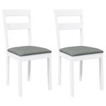 Casa si Gradina - Mobilier - Scaune si fotolii - Scaune - Scaune de sufragerie cu perne 2 buc cauciuc din lemn masiv alb - Infinity.ro