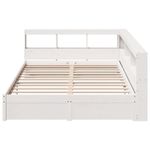 Casa si Gradina - Mobilier - Paturi si accesorii - Paturi - Pat cu biblioteca fara saltea, alb, 140x190 cm, lemn masiv pin - Infinity.ro