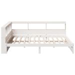 Casa si Gradina - Mobilier - Paturi si accesorii - Paturi - Pat cu biblioteca fara saltea, alb, 140x190 cm, lemn masiv pin - Infinity.ro