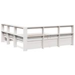 Casa si Gradina - Mobilier - Paturi si accesorii - Paturi - Pat cu biblioteca fara saltea, alb, 140x190 cm, lemn masiv pin - Infinity.ro