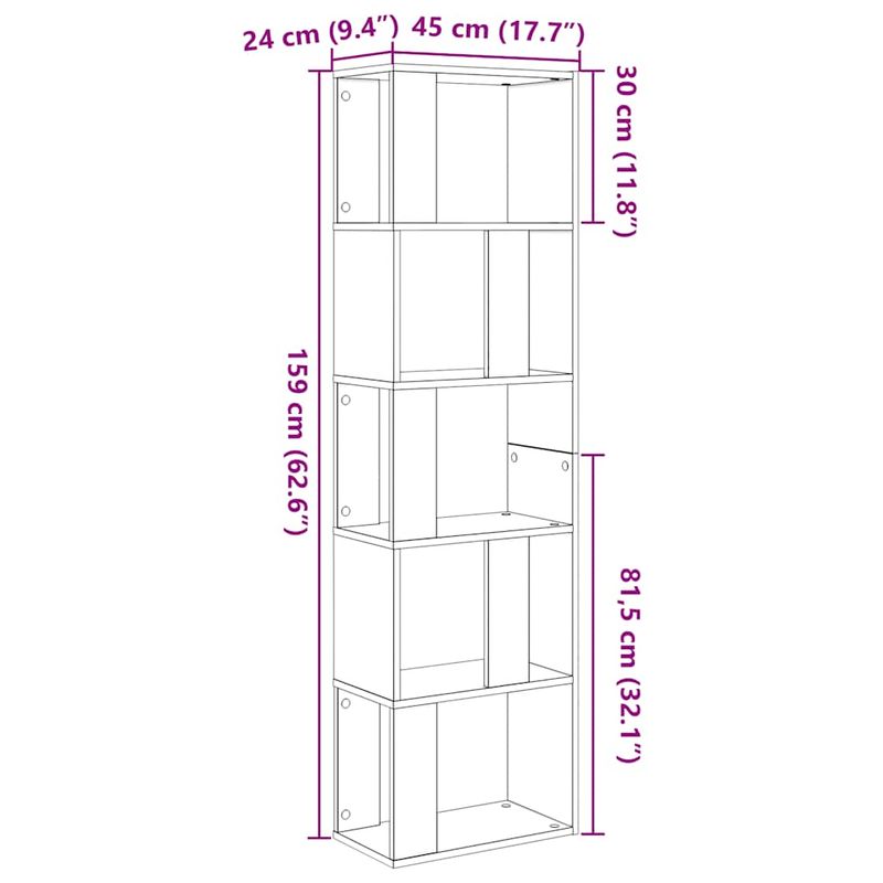 Casa si Gradina - Mobilier - Biblioteci si rafturi - Biblioteci - Dulap cu carti/Separator de camera Stejar negru Lemn prelucrat - Infinity.ro