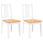 Casa si Gradina - Mobilier - Scaune si fotolii - Scaune - Scaune de sufragerie 2 buc Cauciuc din lemn masiv alb - Infinity.ro