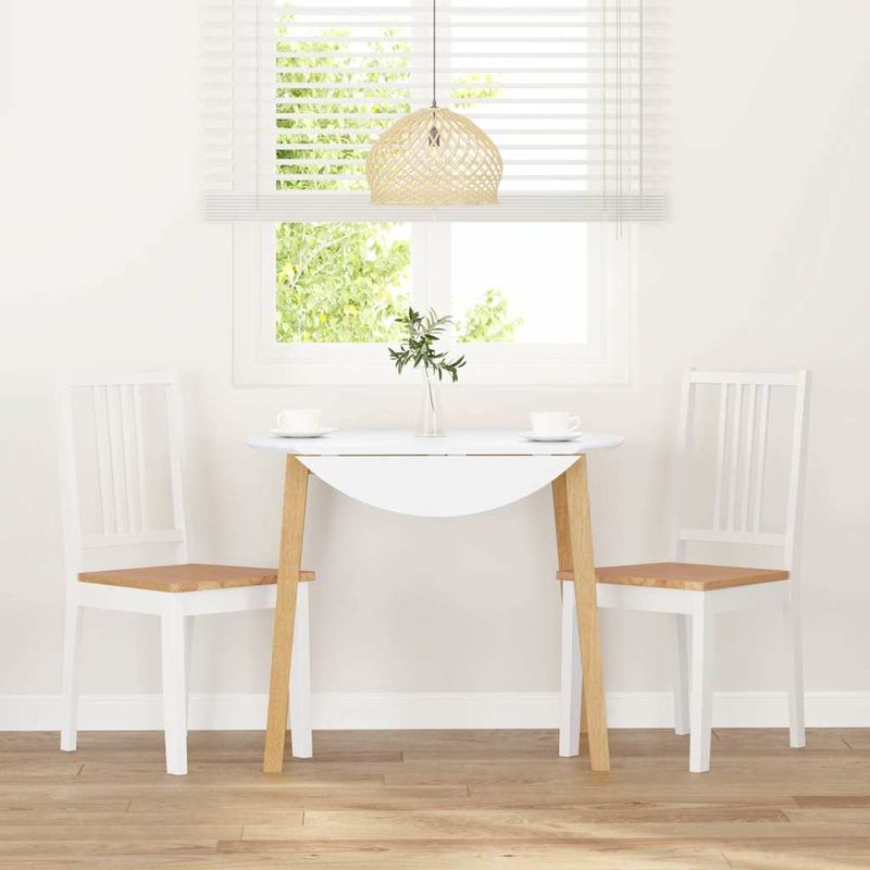 Casa si Gradina - Mobilier - Scaune si fotolii - Scaune - Scaune de sufragerie 2 buc Cauciuc din lemn masiv alb - Infinity.ro